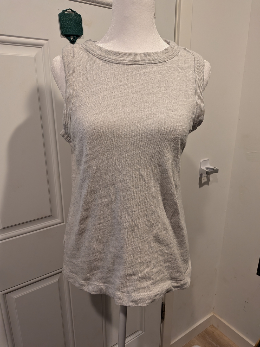 LOFT Light Gray Ribbed Crewneck Tank